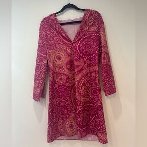 Pink and Gold Paisley Dress